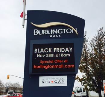 Burlington Mall's digital display sign