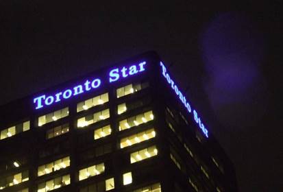 Toronto Star's new channel letter sign